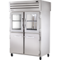 True STR2RPT-2HG/2HS-2S-HC Pass-Thru Combination Half Front/Solid Rear Swing Doors Refrigerator with Hydrocarbon Refrigerant