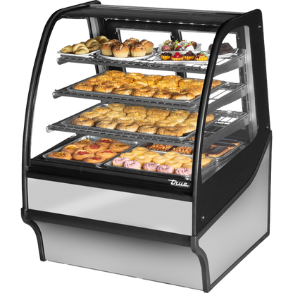 True TDM-DC-36-GE/GE-S-S Curved Glass, Glass End Dry Case with Stainless Exterior and Stainless Interior