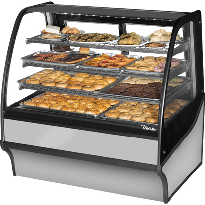 True TDM-DC-59-GE/GE-B-W Curved Glass, Glass End Dry Case with Black Exterior and White Interior - view 2