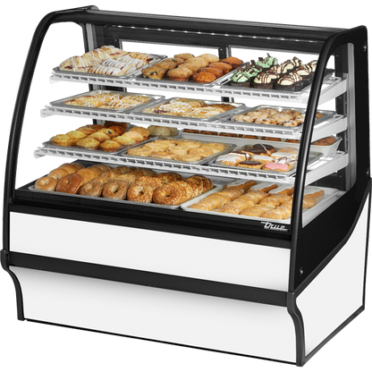 True TDM-DC-48-GE/GE-W-W Curved Glass, Glass End Dry Case with White Exterior and White Interior