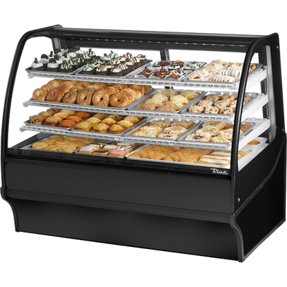 True TDM-DC-59-GE/GE-B-W Curved Glass, Glass End Dry Case with Black Exterior and White Interior