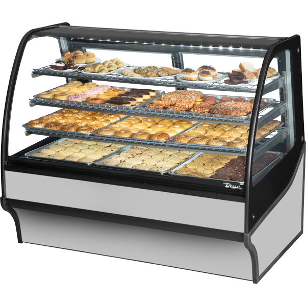 True TDM-DC-59-GE/GE-S-S Curved Glass, Glass End Dry Case with Stainless Exterior and Stainless Interior