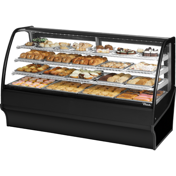 True TDM-DC-77-GE/GE-B-W Curved Glass, Glass End Dry Case with Black Exterior and White Interior