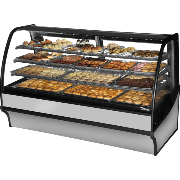 True TDM-DC-77-GE/GE-S-S Curved Glass, Glass End Dry Case with Stainless Exterior and Stainless Interior