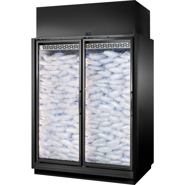 True TRM2L-NN-BLK-WHT-1BLKLL-4 True Retail Merchandiser • 2-Door • Low Temp - Finished Left Panel/Finished Right Panel - Black Exterior - White Interior - Aluminum Frame Black Doors • All Left Door Hinge - 4000K LED Lighting - view 3
