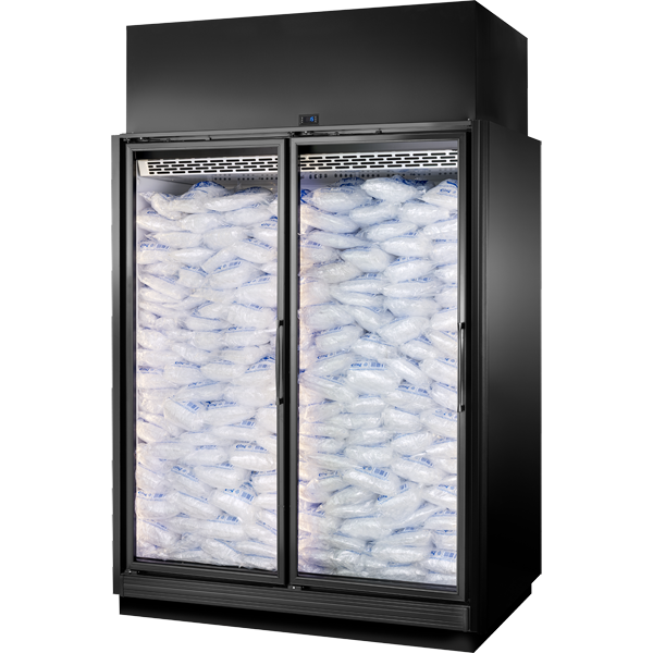 True TRM2L-NN-BLK-WHT-1BLKLL-4 True Retail Merchandiser • 2-Door • Low Temp - Finished Left Panel/Finished Right Panel - Black Exterior - White Interior - Aluminum Frame Black Doors • All Left Door Hinge - 4000K LED Lighting - view 4