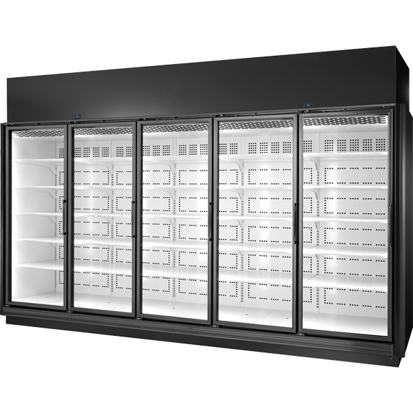 True TRM2L-NN-BLK-WHT-1BLKLL-4 True Retail Merchandiser • 2-Door • Low Temp - Finished Left Panel/Finished Right Panel - Black Exterior - White Interior - Aluminum Frame Black Doors • All Left Door Hinge - 4000K LED Lighting - view 2