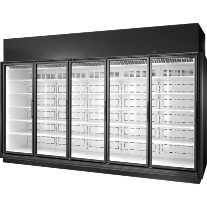 True TRM2L-NN-BLK-WHT-1BLKLL-4 True Retail Merchandiser • 2-Door • Low Temp - Finished Left Panel/Finished Right Panel - Black Exterior - White Interior - Aluminum Frame Black Doors • All Left Door Hinge - 4000K LED Lighting - view 2