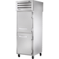 True STR1RPT-2HS-1G-HC Pass-Thru Solid Half Front/Glass Rear Swing Doors Refrigerator with Hydrocarbon Refrigerant