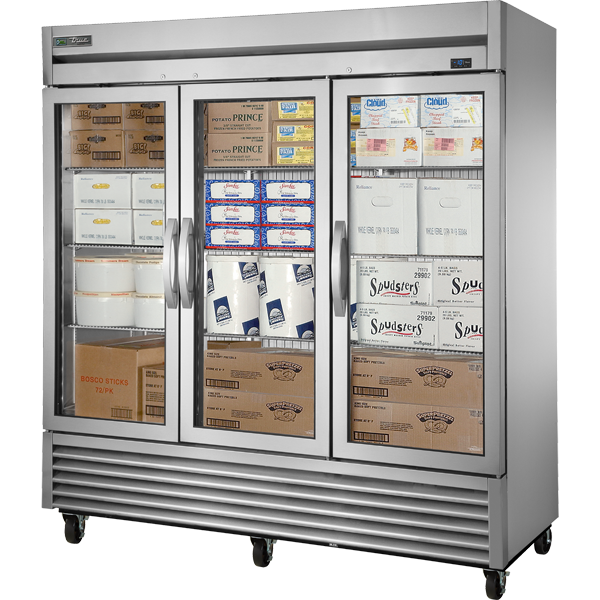 True TS-72FG-HC~FGD01 Reach-In Glass Swing Door Stainless Steel Freezer with Hydrocarbon Refrigerant