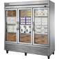 True TS-72FG-HC~FGD01 Reach-In Glass Swing Door Stainless Steel Freezer with Hydrocarbon Refrigerant