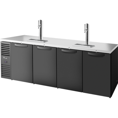 True TDR108-RISZ1-L-B-SSSS-1 Reach-In Single Zone Refrigerator with Left Side Refrigeration System. Black Exterior and Solid Swing Doors