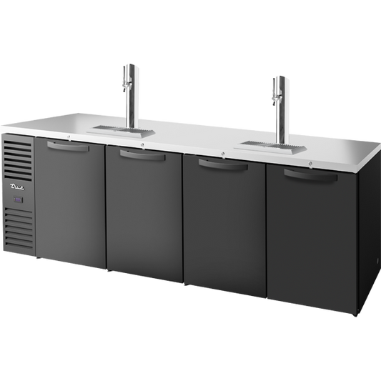 True TDR108-RISZ1-L-B-SSSS-1 Reach-In Single Zone Refrigerator with Left Side Refrigeration System. Black Exterior and Solid Swing Doors