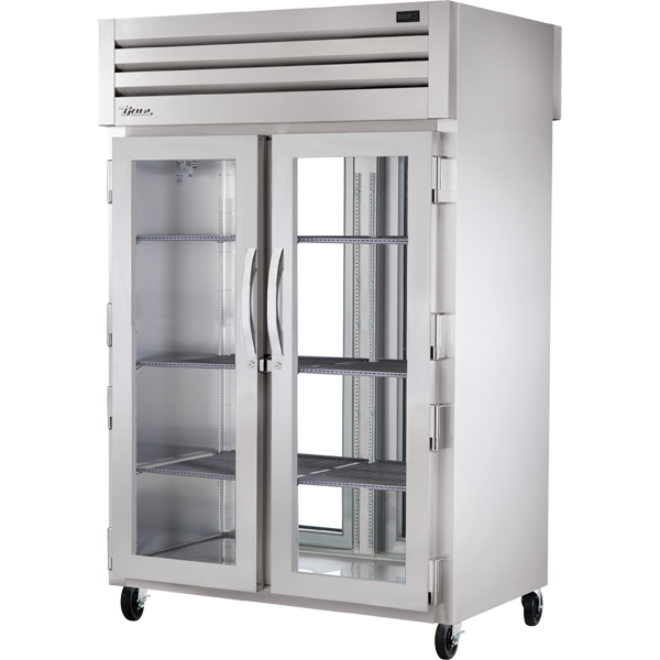 True STR2RPT-2G-2G-HC Pass-Thru Glass Front/Glass Rear Swing Doors Refrigerator with Hydrocarbon Refrigerant