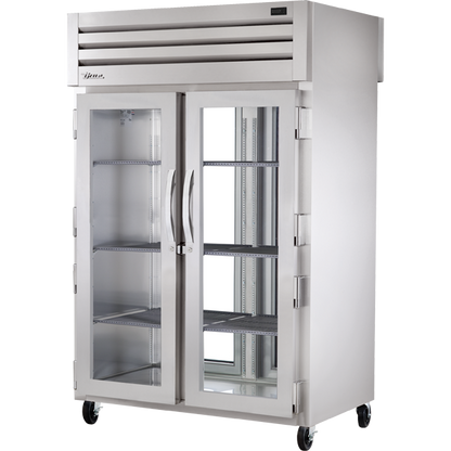 True STR2RPT-2G-2G-HC Pass-Thru Glass Front/Glass Rear Swing Doors Refrigerator with Hydrocarbon Refrigerant