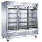 Dukers D83R-GS3 Bottom Mount Glass 3-Door Commercial Reach-in Refrigerator image 1