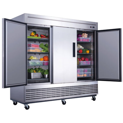 Dukers D83R 3-Door Commercial Refrigerator in Stainless Steel image 2
