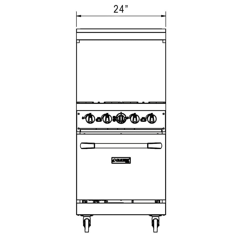 Dukers DCR24-4B 24" Gas Range with Four (4) Open Burners image 4