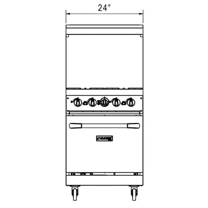 Dukers DCR24-4B 24" Gas Range with Four (4) Open Burners image 4