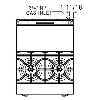 Dukers DCR24-4B 24" Gas Range with Four (4) Open Burners image 6