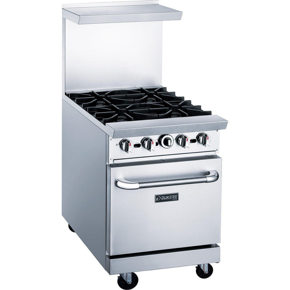 Dukers DCR24-4B 24" Gas Range with Four (4) Open Burners image 1
