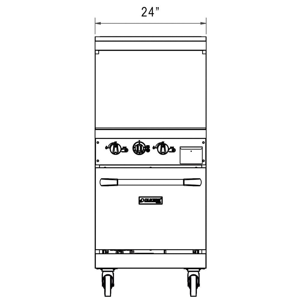 Dukers DCR24-GM 24" Gas Range with 24" Griddle image 4
