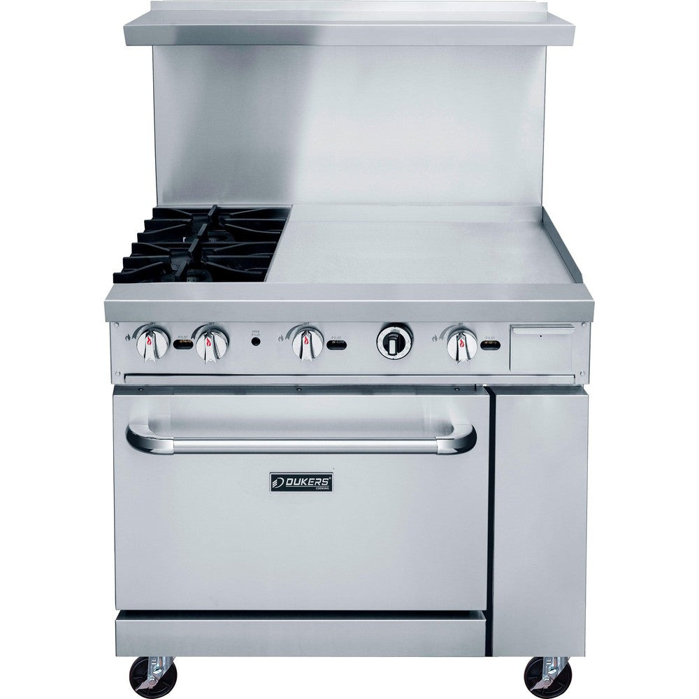 Dukers DCR36-2B24GM 36" Gas Range with Two (2) Open Burners & 24" Griddle image 2