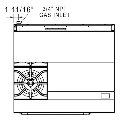 Dukers DCR36-2B24GM 36" Gas Range with Two (2) Open Burners & 24" Griddle image 4