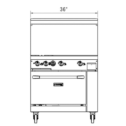 Dukers DCR36-2B24GM 36" Gas Range with Two (2) Open Burners & 24" Griddle image 5