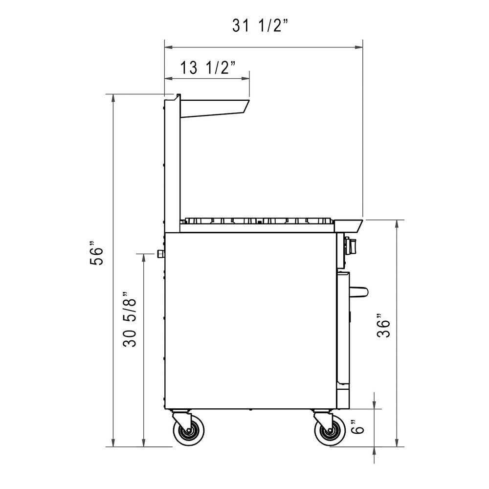 Dukers DCR36-2B24GM 36" Gas Range with Two (2) Open Burners & 24" Griddle image 6