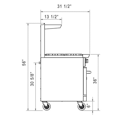 Dukers DCR36-2B24GM 36" Gas Range with Two (2) Open Burners & 24" Griddle image 6