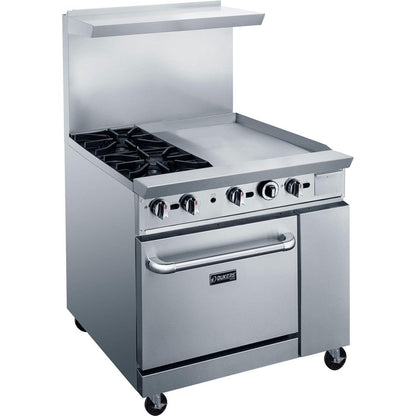 Dukers DCR36-2B24GM 36" Gas Range with Two (2) Open Burners & 24" Griddle image 1
