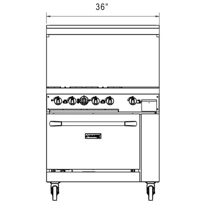 Dukers DCR36-4B12GM 36" Gas Range with Four (4) Open Burners & 12" Griddle image 4