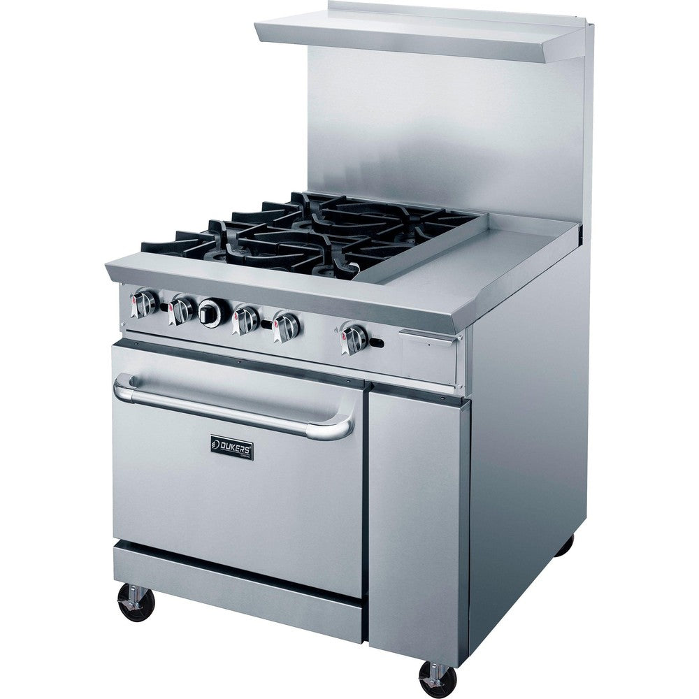 Dukers DCR36-4B12GM 36" Gas Range with Four (4) Open Burners & 12" Griddle image 3