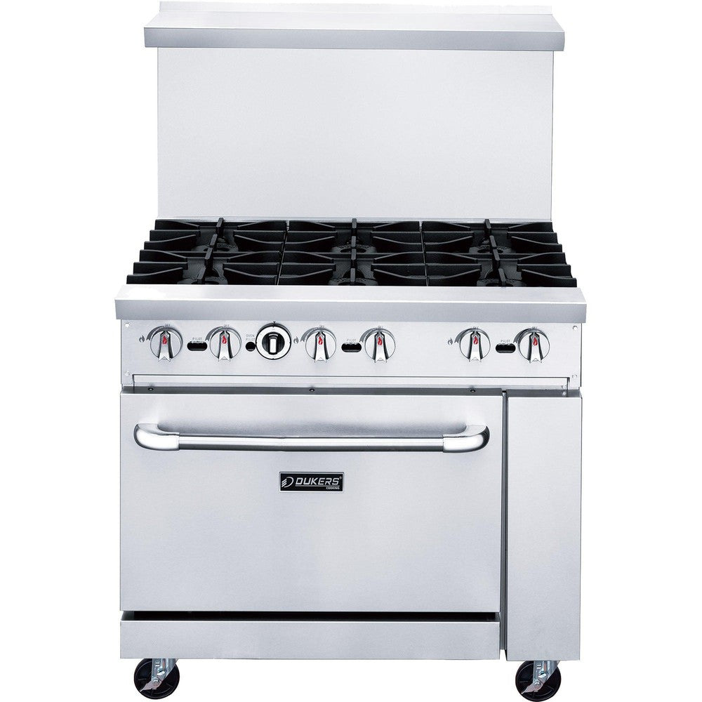 Dukers DCR36-6B 36" Gas Range with Six (6) Open Burners image 2