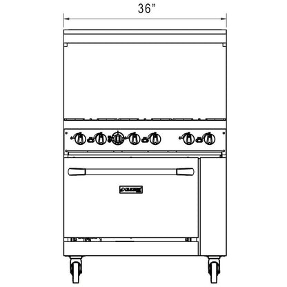 Dukers DCR36-6B 36" Gas Range with Six (6) Open Burners image 5