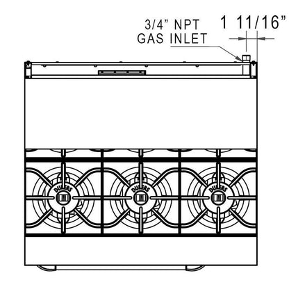 Dukers DCR36-6B 36" Gas Range with Six (6) Open Burners image 7