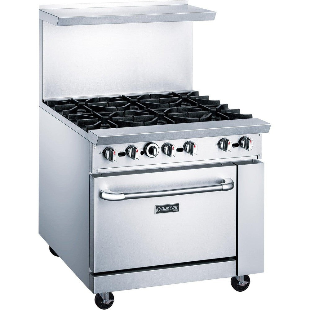 Dukers DCR36-6B 36" Gas Range with Six (6) Open Burners image 1