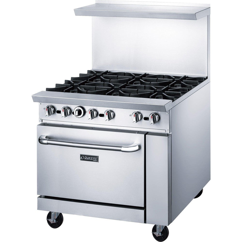Dukers DCR36-6B 36" Gas Range with Six (6) Open Burners image 3