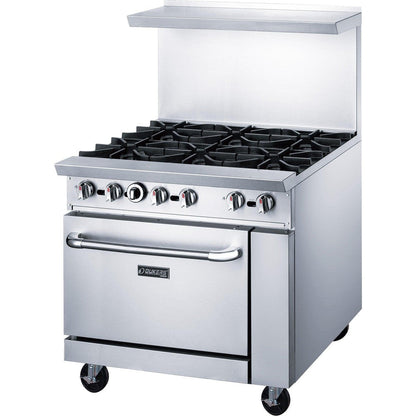 Dukers DCR36-6B 36" Gas Range with Six (6) Open Burners image 3
