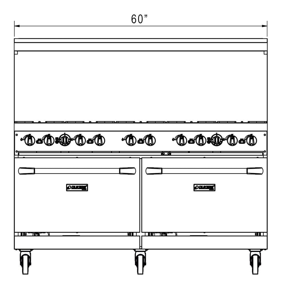 Dukers DCR60-10B 60" Gas Range with Ten (10) Open Burners image 9