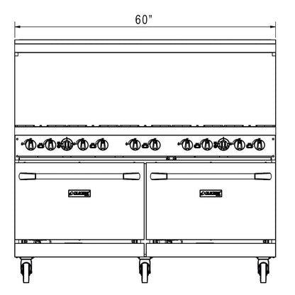 Dukers DCR60-10B 60" Gas Range with Ten (10) Open Burners image 9