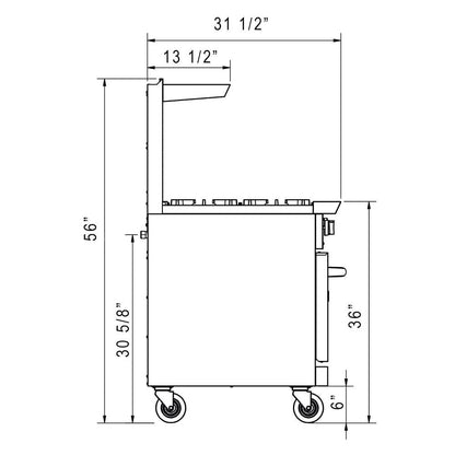 Dukers DCR60-10B 60" Gas Range with Ten (10) Open Burners image 10