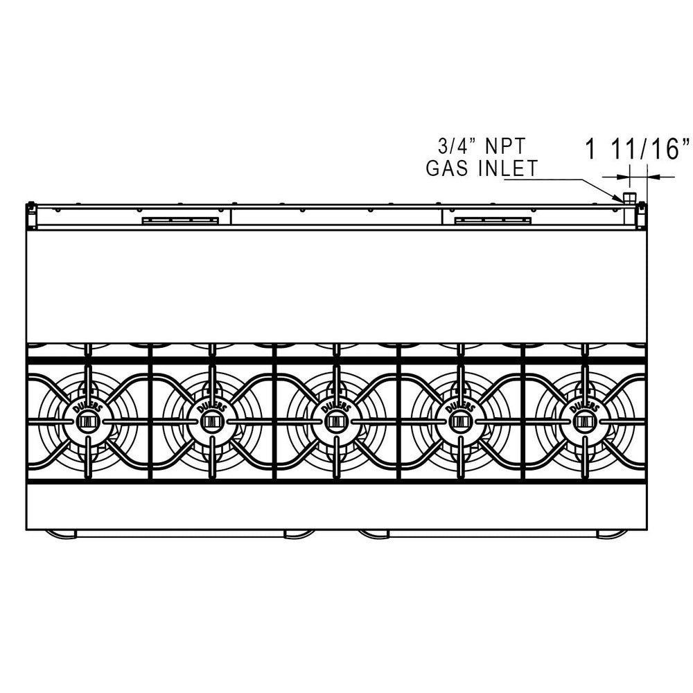 Dukers DCR60-10B 60" Gas Range with Ten (10) Open Burners image 11