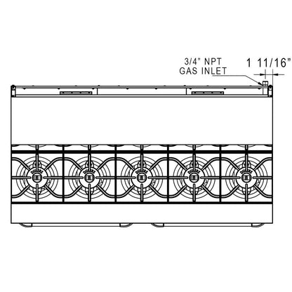 Dukers DCR60-10B 60" Gas Range with Ten (10) Open Burners image 11