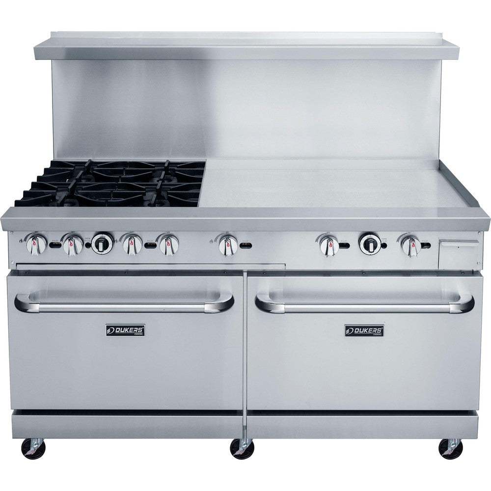 Dukers DCR60-4B36GM 60" Gas Range with Four (4) Open Burners & 36" Griddle image 2