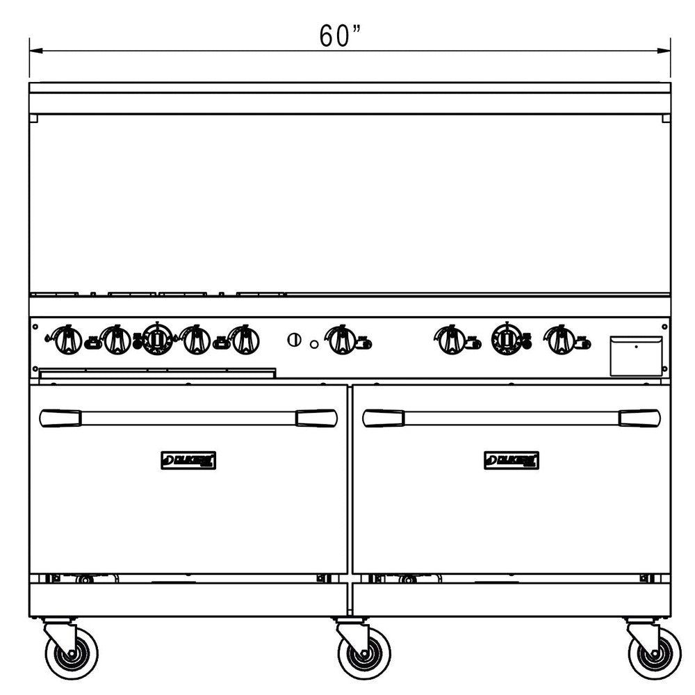 Dukers DCR60-4B36GM 60" Gas Range with Four (4) Open Burners & 36" Griddle image 4