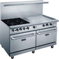 Dukers DCR60-4B36GM 60" Gas Range with Four (4) Open Burners & 36" Griddle image 1