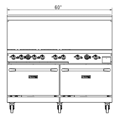 Dukers DCR60-6B24GM 60" Gas Range with Six (6) Open Burners & 24" Griddle image 6