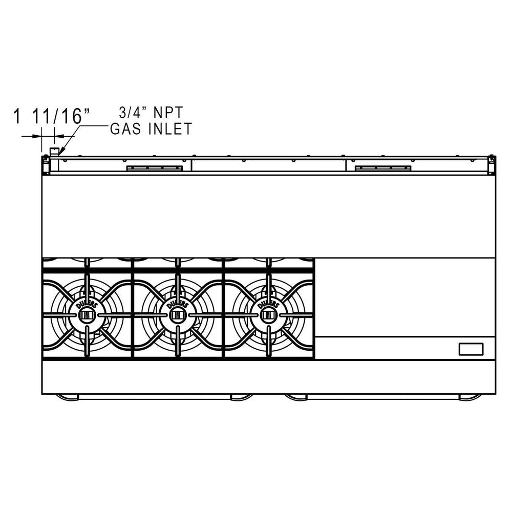Dukers DCR60-6B24GM 60" Gas Range with Six (6) Open Burners & 24" Griddle image 5